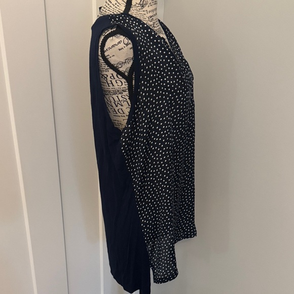 Cynthia Rowley Navy and White Polka Dot Blouse - Picture 2 of 4